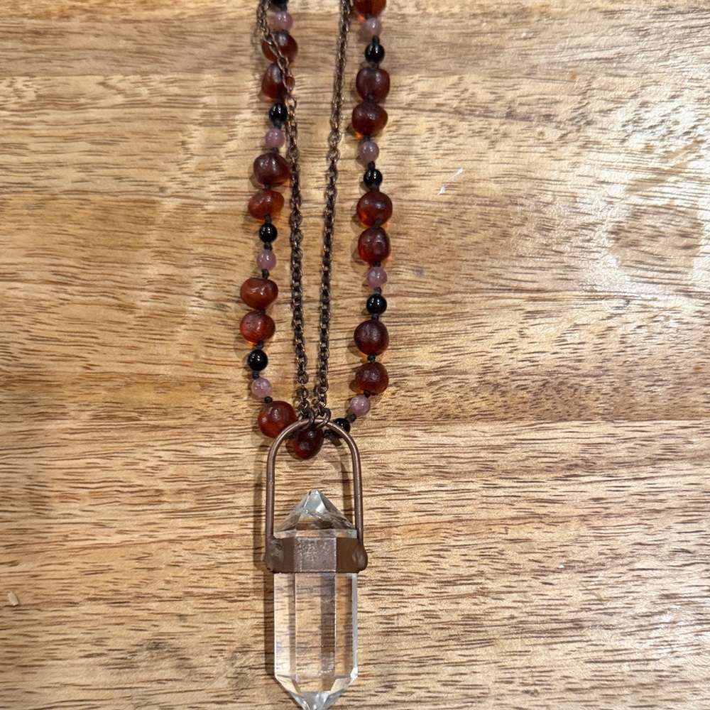 Crystal Pendant Necklace & necklace with  Beads set